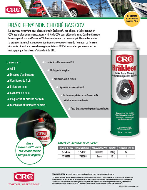2024 Low VOC Brakleen Sell Sheet FRENCH