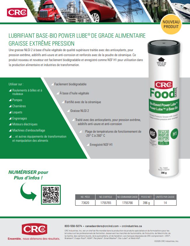 2025 Food Grade Bio-Based Power Lube Grease FRENCH 