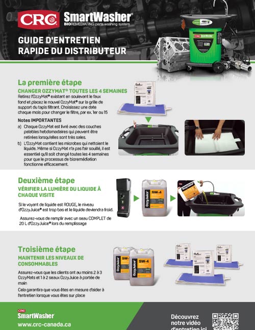 2021 SmartWasher Guide de maintenance rapide distribueters 